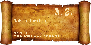 Maksa Evelin névjegykártya